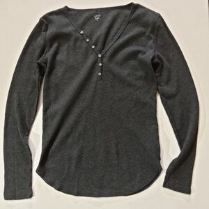 GAP Love‎ Womens Pajama Shirt Small Black Comfort Loungewear Sleepwear Top